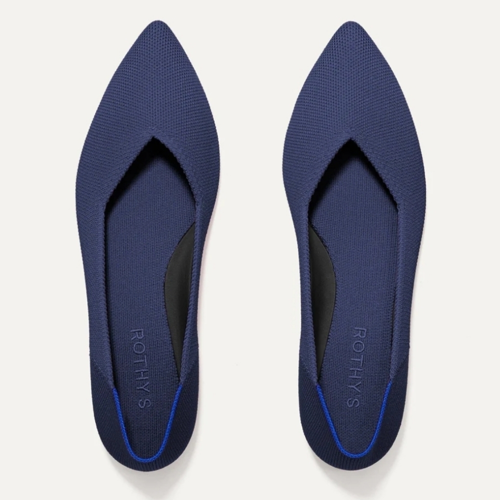 Rothy's Navy Blue Pointed Flats